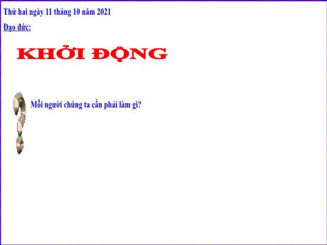 Bài giảng Đạo đức 5 - Bài: Có trách nhiệm về việc làm của mình (Tiết 2) - Năm học 2021-2022 - Phạm Thị Hương Giang