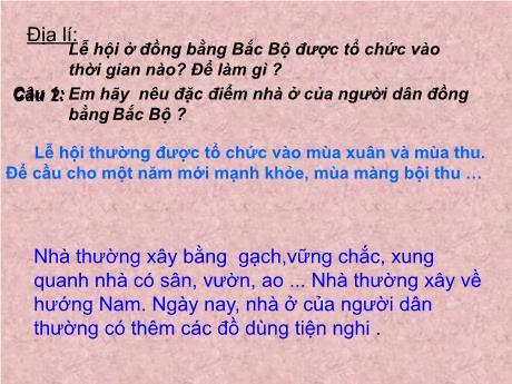Bài giảng Địa lí 4 - Bài 13: Hoạt động sản xuất của người dân ở đồng bằng Bắc Bộ - Năm học 2022-2023 - Phạm Thị Hương Giang
