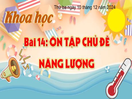 Bài giảng Khoa học 4 (Kết nối tri thức) - Bài 14: Ôn tập chủ đề năng lượng - Năm học 2024-2025 - Phan Đình Khôi