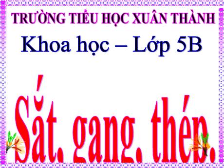 Bài giảng Khoa học 5 - Bài 20: Sắt, gang, thép - Năm học 2021-2022 - Phạm Thị Hương Giang