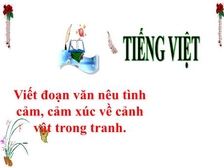 Bài giảng Tiếng Việt 3 (Kết nối tri thức) - Bài: Viết đoạn văn nêu tình cảm, cảm xúc về cảnh viết trong tranh - Năm học 2024-2025 - Trần Thị Nga