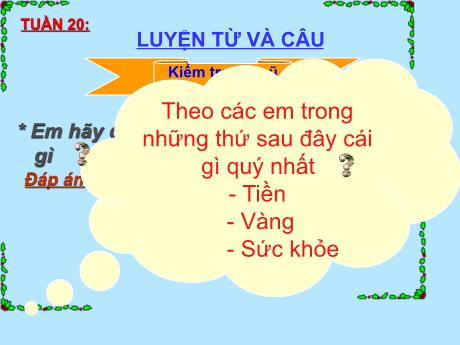 Bài giảng Tiếng Việt 4 - Bài (Luyện từ và câu): Mở rộng vốn từ Sức khỏe - Phạm Thị Hương Giang