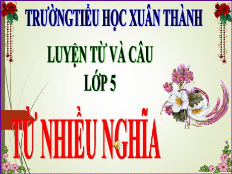 Bài giảng Tiếng Việt 5 - Bài (Luyện từ và câu): Từ nhiều nghĩa - Năm học 2021-2022 - Phạm Thị Hương Giang
