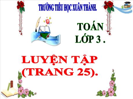 Bài giảng Toán 3 (Kết nối tri thức) - Bài 3: Luyện tập (Trang 25) - Năm học 2024-2025 - Trần Thị Nga