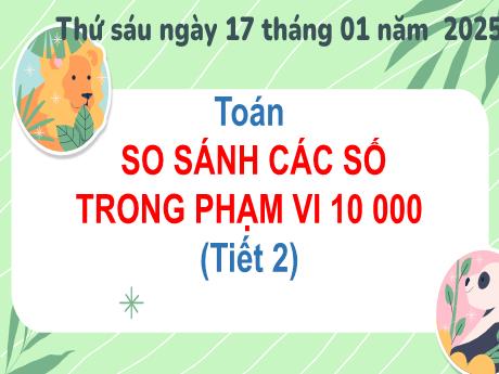 Bài giảng Toán 3 (Kết nối tri thức) - Bài: So sánh các số trong phạm vi 10 000 (Tiết 2) - Năm học 2024-2025 - Trần Thị Nga