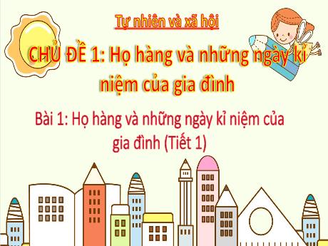 Bài giảng Tự nhiên và xã hội 3 (Kết nối tri thức) - Chủ đề 1 - Bài 1: Họ hàng và những ngày kỉ niệm của gia đình (Tiết 1) - Trần Thị Nga