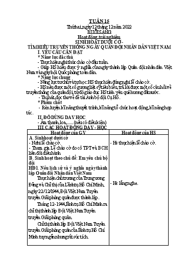 Giáo án Tiếng Việt + Toán 2  (Kết nối tri thức) - Tuần 15 - Năm học 2022-2023 - Hoàng Thi Thơ
