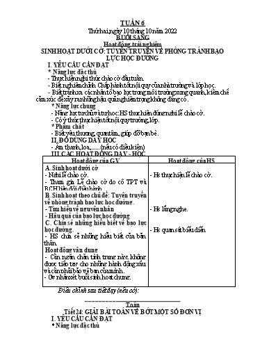 Giáo án Tiếng Việt + Toán 2 (Kết nối tri thức) - Tuần 6 - Năm học 2022-2023 - Hoàng Thi Thơ