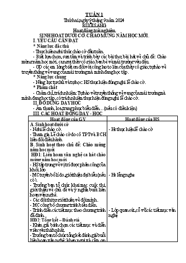 Giáo án Tiếng Việt + Toán Lớp 2 (Kết nối tri thức) - Tuần 1 - Năm học 2024-2025 - Hoàng Thi Thơ