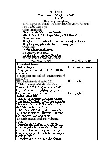Giáo án Tiếng Việt + Toán Lớp 2 (Kết nối tri thức) - Tuần 10 - Năm học 2023-2024 - Hoàng Thi Thơ