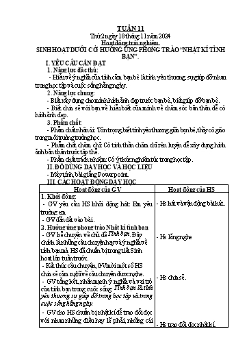 Giáo án Tiếng Việt + Toán Lớp 2 (Kết nối tri thức) - Tuần 11 - Năm học 2024-2025 - Hoàng Thi Thơ