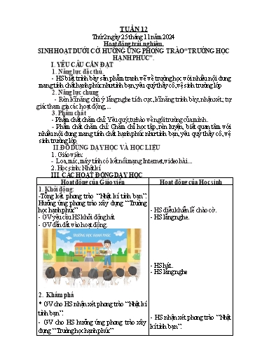 Giáo án Tiếng Việt + Toán Lớp 2 (Kết nối tri thức) - Tuần 12 - Năm học 2024-2025 - Hoàng Thi Thơ