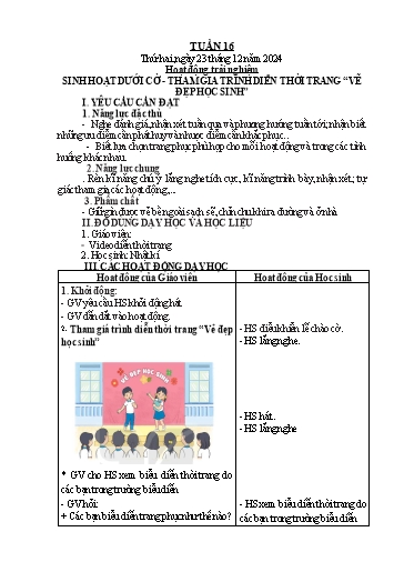 Giáo án Tiếng Việt + Toán Lớp 2 (Kết nối tri thức) - Tuần 16 - Năm học 2024-2025 - Hoàng Thi Thơ