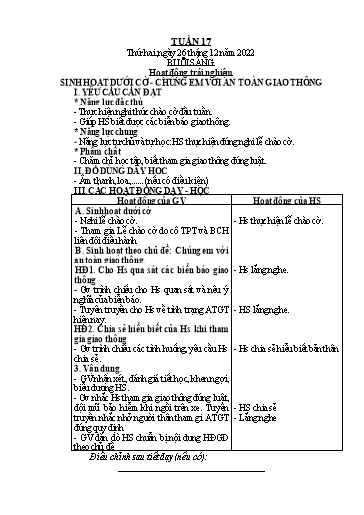 Giáo án Tiếng Việt + Toán Lớp 2 (Kết nối tri thức) - Tuần 17 - Năm học 2022-2023 - Hoàng Thi Thơ