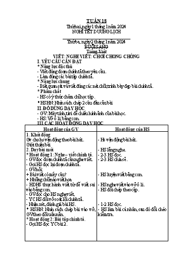 Giáo án Tiếng Việt + Toán Lớp 2 (Kết nối tri thức) - Tuần 18 - Năm học 2023-2024 - Hoàng Thi Thơ