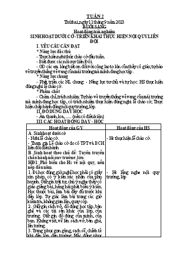 Giáo án Tiếng Việt + Toán Lớp 2 (Kết nối tri thức) - Tuần 2 - Năm học 2023-2024 - Hoàng Thi Thơ