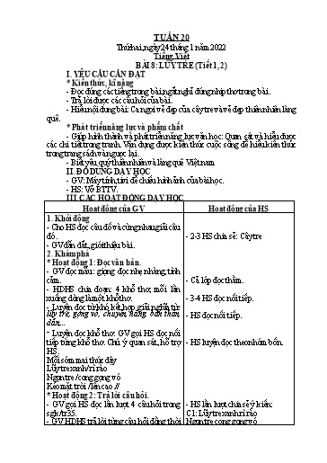 Giáo án Tiếng Việt + Toán Lớp 2 (Kết nối tri thức) - Tuần 20 - Năm học 2021-2022 - Hoàng Thi Thơ