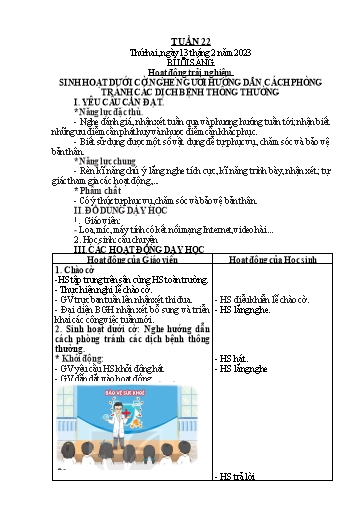 Giáo án Tiếng Việt + Toán Lớp 2 (Kết nối tri thức) - Tuần 22 - Năm học 2022-2023 - Hoàng Thi Thơ