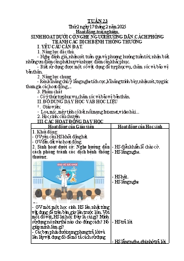 Giáo án Tiếng Việt + Toán Lớp 2 (Kết nối tri thức) - Tuần 23 - Năm học 2024-2025 - Hoàng Thi Thơ