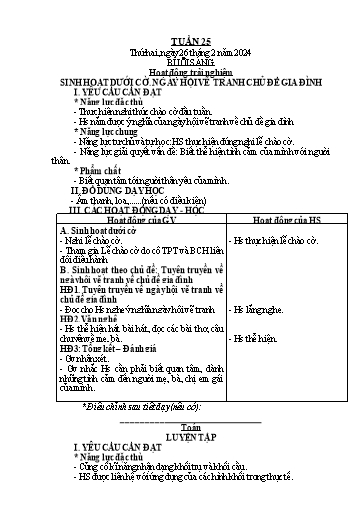 Giáo án Tiếng Việt + Toán Lớp 2 (Kết nối tri thức) - Tuần 25 - Năm học 2023-2024 - Hoàng Thi Thơ