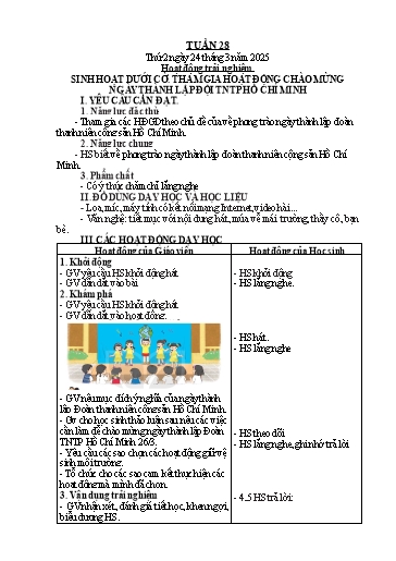 Giáo án Tiếng Việt + Toán Lớp 2 (Kết nối tri thức) - Tuần 28 - Năm học 2024-2025 - Hoàng Thi Thơ