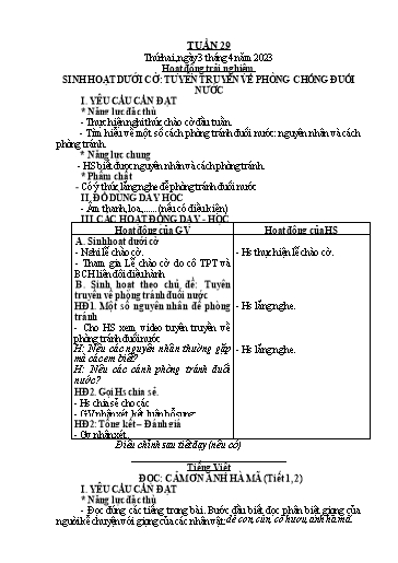 Giáo án Tiếng Việt + Toán Lớp 2 (Kết nối tri thức) - Tuần 29 - Năm học 2022-2023 - Hoàng Thi Thơ