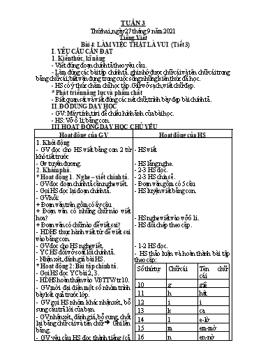 Giáo án Tiếng Việt + Toán Lớp 2 (Kết nối tri thức) - Tuần 3 - Năm học 2021-2022 - Hoàng Thi Thơ