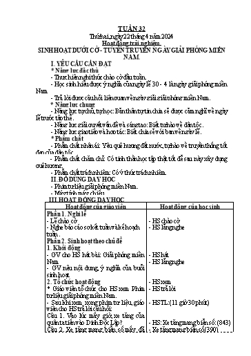 Giáo án Tiếng Việt + Toán Lớp 2 (Kết nối tri thức) - Tuần 32 - Năm học 2023-2024 - Hoàng Thi Thơ