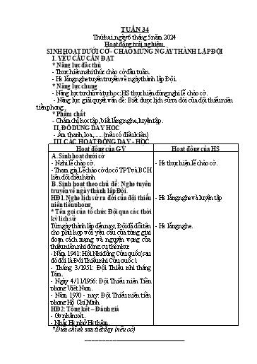Giáo án Tiếng Việt + Toán Lớp 2 (Kết nối tri thức) - Tuần 34 - Năm học 2023-2024 - Hoàng Thi Thơ