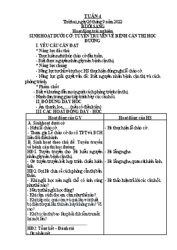 Giáo án Tiếng Việt + Toán Lớp 2 (Kết nối tri thức) - Tuần 4 - Năm học 2022-2023 - Hoàng Thi Thơ