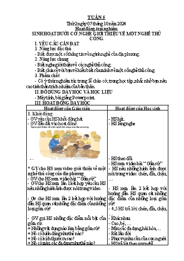 Giáo án Tiếng Việt + Toán Lớp 2 (Kết nối tri thức) - Tuần 5 - Năm học 2024-2025 - Hoàng Thi Thơ