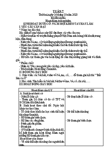 Giáo án Tiếng Việt + Toán Lớp 2 (Kết nối tri thức) - Tuần 7 - Năm học 2023-2024 - Hoàng Thi Thơ