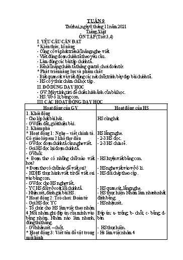 Giáo án Tiếng Việt + Toán Lớp 2 (Kết nối tri thức) - Tuần 9 - Năm học 2021-2022 - Hoàng Thi Thơ