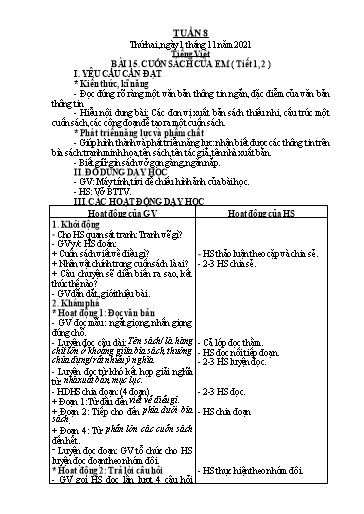 Giáo án Tiếng Việt + Toán Lớp 2 - Tuần 8 - Năm học 2021-2022 - Hoàng Thi Thơ