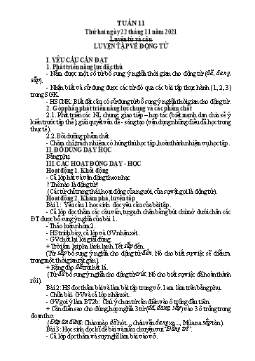 Giáo án Tiếng Việt + Toán Lớp 4 - Tuần 11 - Năm học 2021-2022 - Hoàng Thị Như Uyên