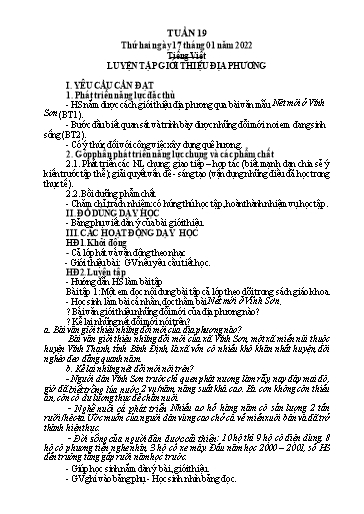 Giáo án Tiếng Việt + Toán Lớp 4 - Tuần 19 - Năm học 2021-2022 - Hoàng Thị Như Uyên