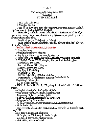 Giáo án Tiếng Việt + Toán Lớp 4 - Tuần 2 - Năm học 2021-2022 - Hoàng Thị Như Uyên