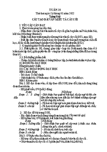 Giáo án Tiếng Việt + Toán Lớp 4 - Tuần 20 - Năm học 2021-2022 - Hoàng Thị Như Uyên