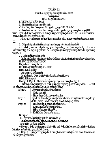 Giáo án Tiếng Việt + Toán Lớp 4 - Tuần 22 - Năm học 2021-2022 - Hoàng Thị Như Uyên