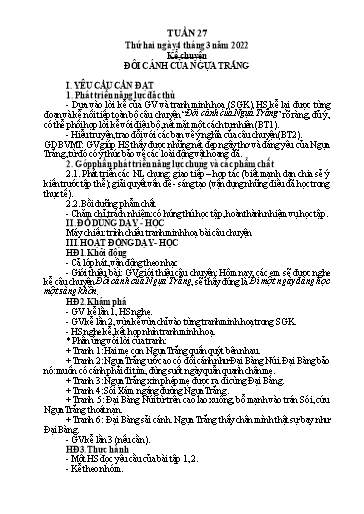 Giáo án Tiếng Việt + Toán Lớp 4 - Tuần 27 - Năm học 2021-2022 - Hoàng Thị Như Uyên