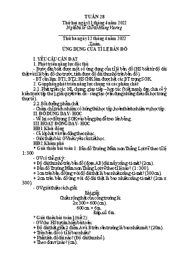 Giáo án Tiếng Việt + Toán Lớp 4 - Tuần 28 - Năm học 2021-2022 - Hoàng Thị Như Uyên