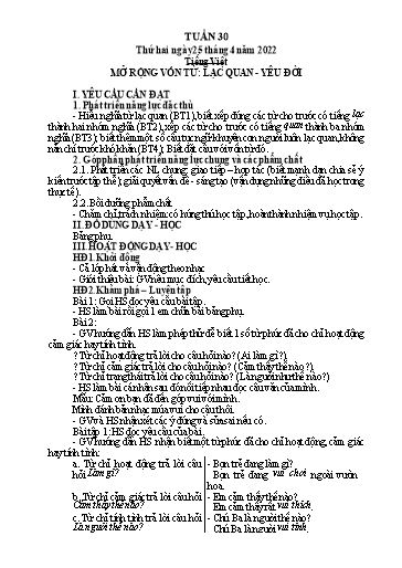 Giáo án Tiếng Việt + Toán Lớp 4 - Tuần 30 - Năm học 2021-2022 - Hoàng Thị Như Uyên