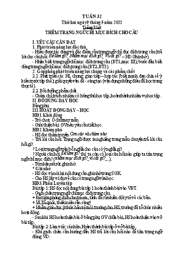Giáo án Tiếng Việt + Toán Lớp 4 - Tuần 32 - Năm học 2021-2022 - Hoàng Thị Như Uyên
