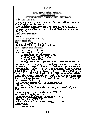 Giáo án Tiếng Việt + Toán Lớp 4 - Tuần 7 - Năm học 2021-2022 - Hoàng Thị Như Uyên