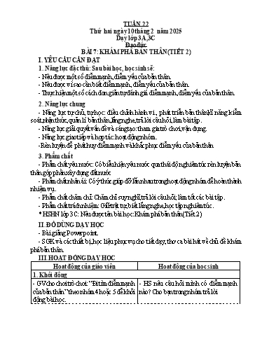 Kế hoạch bài dạy Đạo đức 1-5 + Tự nhiên và xã hội (Kết nối tri thức) - Tuần 21 - Năm học 2024-2025 - Hà Thị Hiên