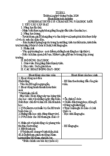 Kế hoạch bài dạy Tiếng Việt + Toán 2 (Kết nối tri thức) - Tuần 1 - Năm học 2024-2025 - Dương Thị Nga