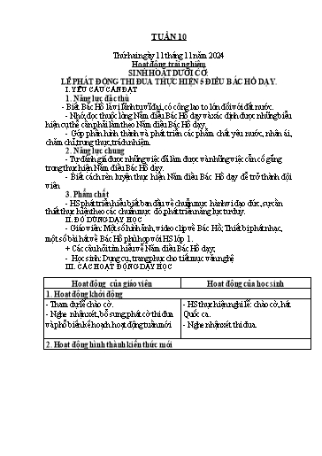 Kế hoạch bài dạy Tiếng Việt + Toán 2 (Kết nối tri thức) - Tuần 10 - Năm học 2024-2025 - Dương Thị Nga