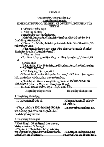 Kế hoạch bài dạy Tiếng Việt + Toán 2 (Kết nối tri thức) - Tuần 13 - Năm học 2024-2025 - Dương Thị Nga
