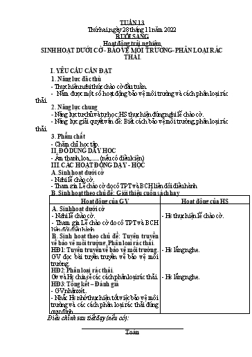 Kế hoạch bài dạy Tiếng Việt + Toán 2 (Kết nối tri thức) - Tuần 13 - Năm học 2022-2023 - Dương Thị Nga