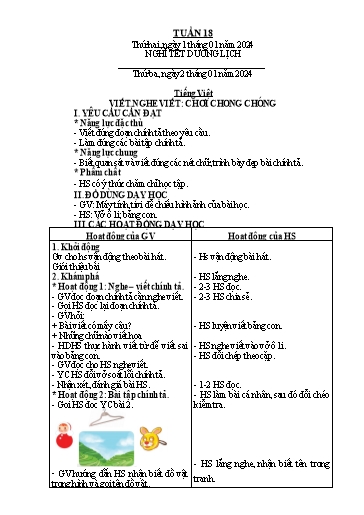 Kế hoạch bài dạy Tiếng Việt + Toán 2 (Kết nối tri thức) - Tuần 18 - Năm học 2023-2024 - Dương Thị Nga